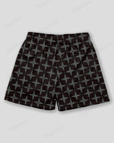 Big & Tall Men's Black Geometric Star Letter Print Sports Mesh Quick-Dry Shorts